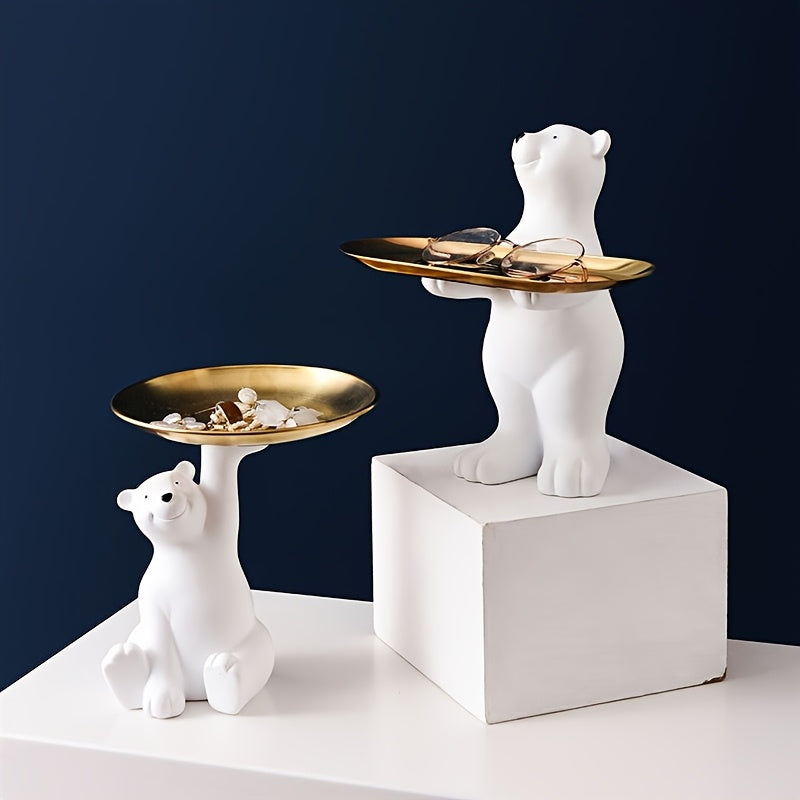 1pc\u002FHigh-end White Polar Bear Storage Ornament, Multiple Styles, Can Only Hold Lightweight Items