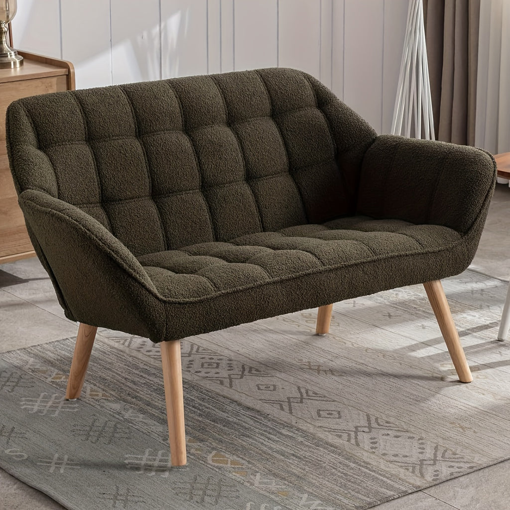 1pc Guyou Small Loveseat for Bedroom 2-Seat Mini Sofa Couch with Wingback