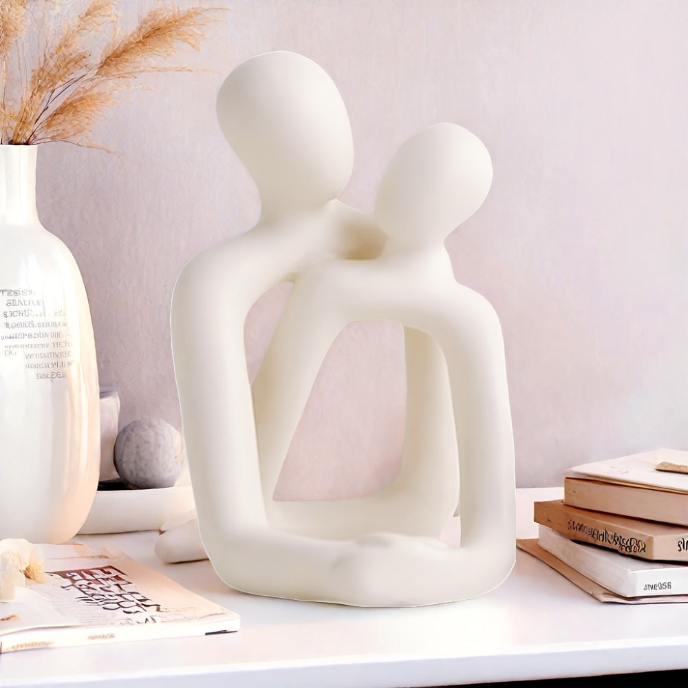 Abstract Couple Sculpture 1pc Abstract Couple Sculpture - Modern Minimalist Resin Figurine