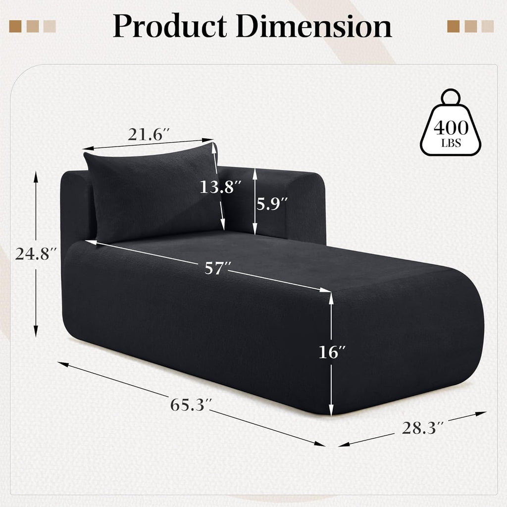 Bezseller Modern Classic Boucle Sofa Recliner Chair with Plush Cushions & Pillows - Soft Chenille Fabric Upholstery