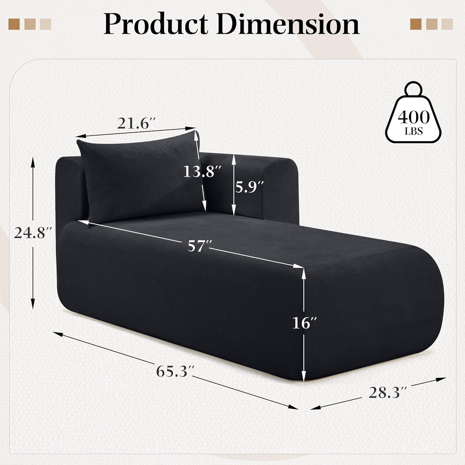 Bezseller Modern Classic Boucle Sofa Recliner Chair with Plush Cushions & Pillows - Soft Chenille Fabric Upholstery