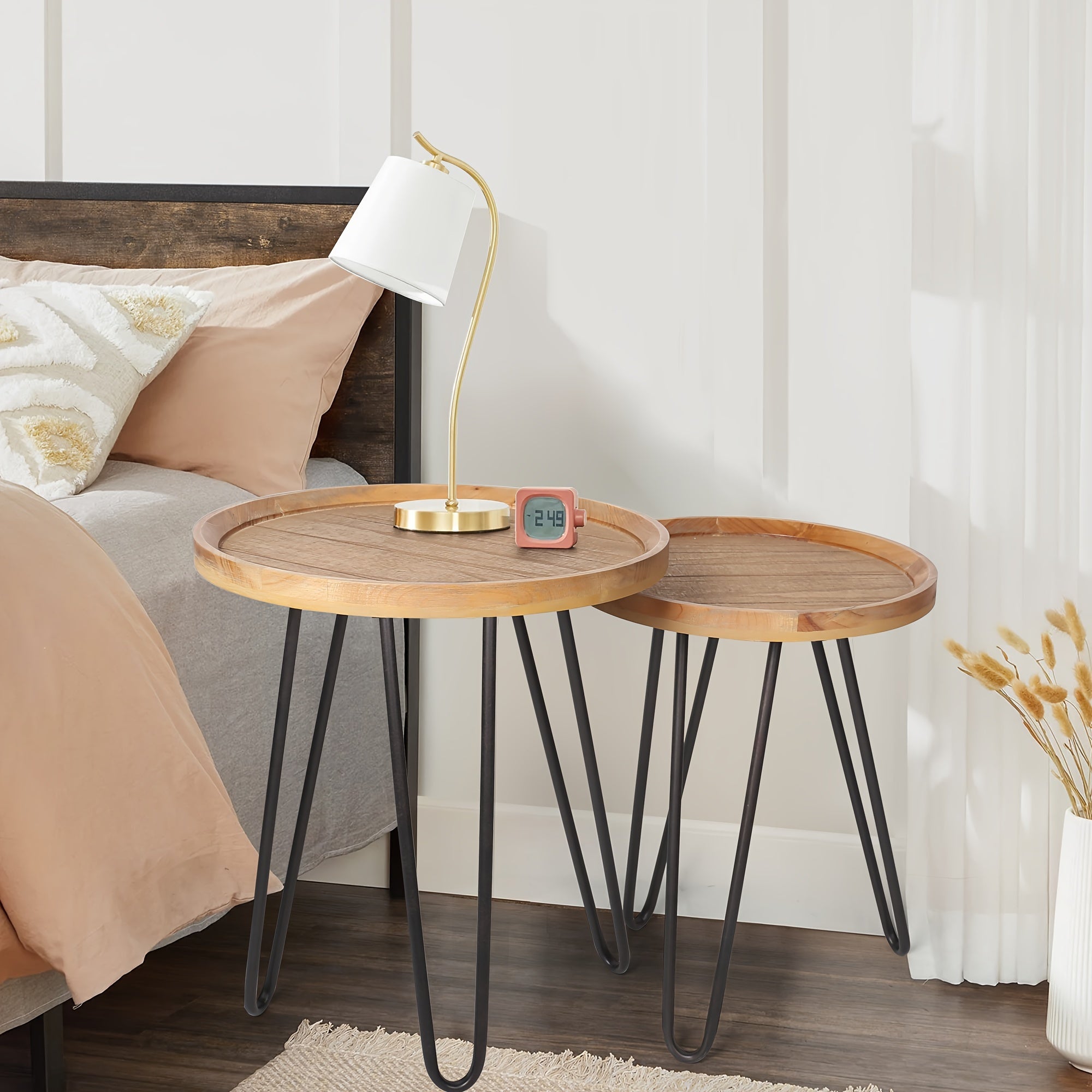 Oakrain Nesting Tables For Living Room, Round Nesting Coffee Table