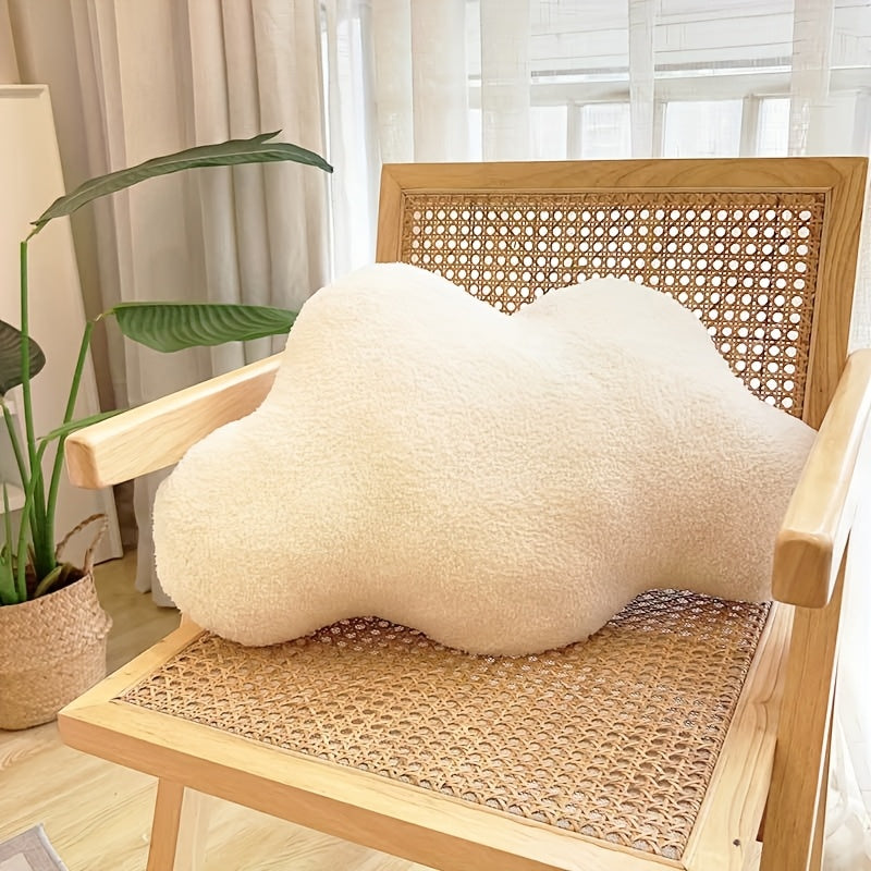 1pc Extra-Soft Plush Cloud-Shaped Throw Pillow - Fluffy Cushion for Couch, Bed