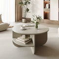 Modern Round Coffee Table with Storage - Classic Contemporary Design with Curved Legs & Lower Shelf