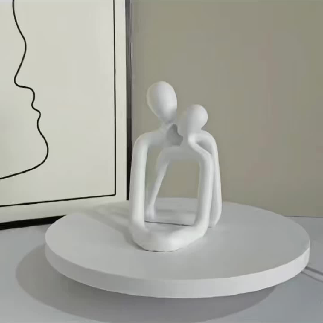 Abstract Couple Sculpture 1pc Abstract Couple Sculpture - Modern Minimalist Resin Figurine
