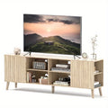 Mid-Century Modern TV Stand for up to 85-Inch TVs - Heavy-Duty Media Entertainment Center with 8-Shelf Storage