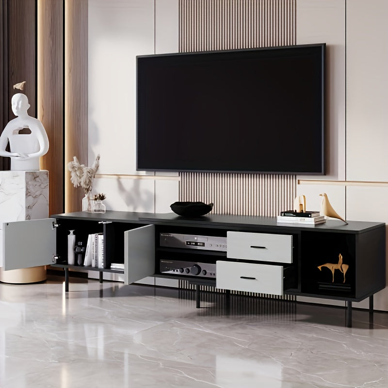 Modern TV Stand for 80-Inch TVs - Heavy-Duty Entertainment Center with Large Storage Cabinets