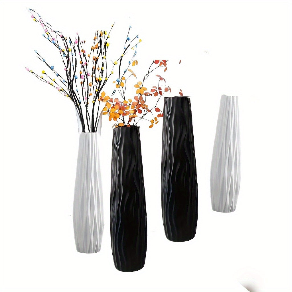 u002FCabinet Vase 22.83 Inches Tall - European Minimalist Modern Geometric Texture Cylindrical Design