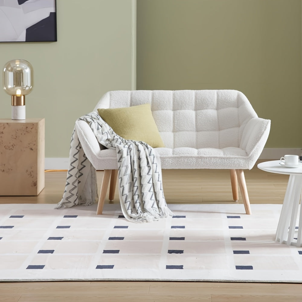 1pc Guyou Small Loveseat for Bedroom 2-Seat Mini Sofa Couch with Wingback