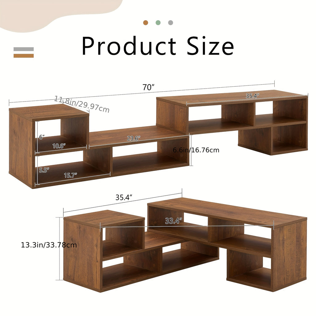 2pcs Deformable Console TV Stand, Free Combination Entertainment Center For 47 To 70 Inch TV