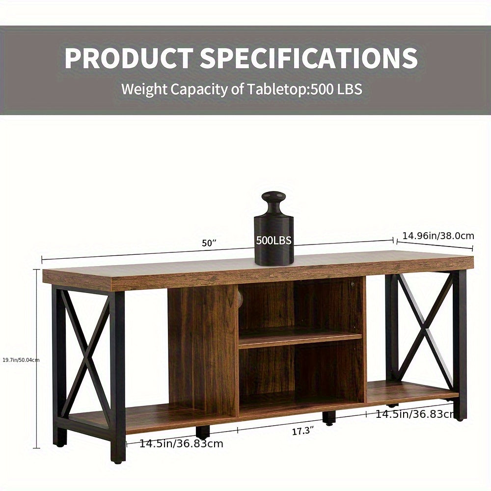 TV Stand For TV Up To 55 Inches, TV Cabinet With Open Storage