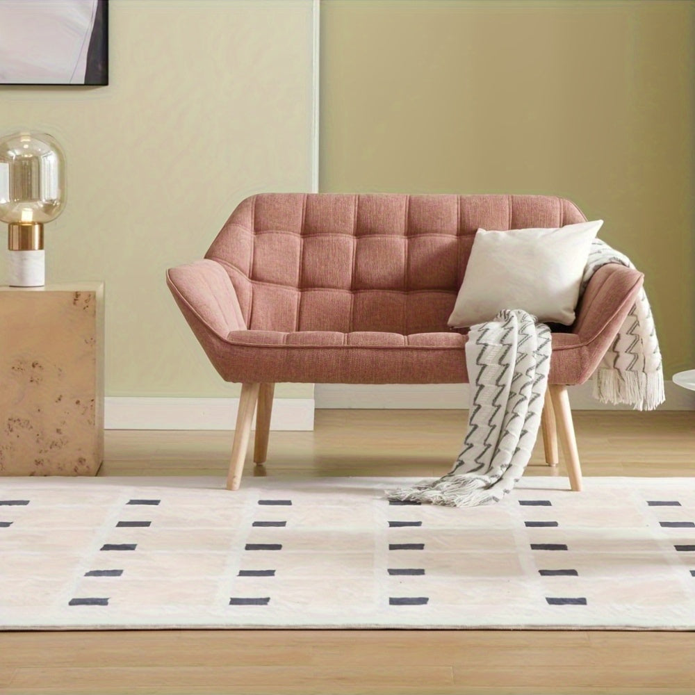 1pc Guyou Small Loveseat for Bedroom 2-Seat Mini Sofa Couch with Wingback