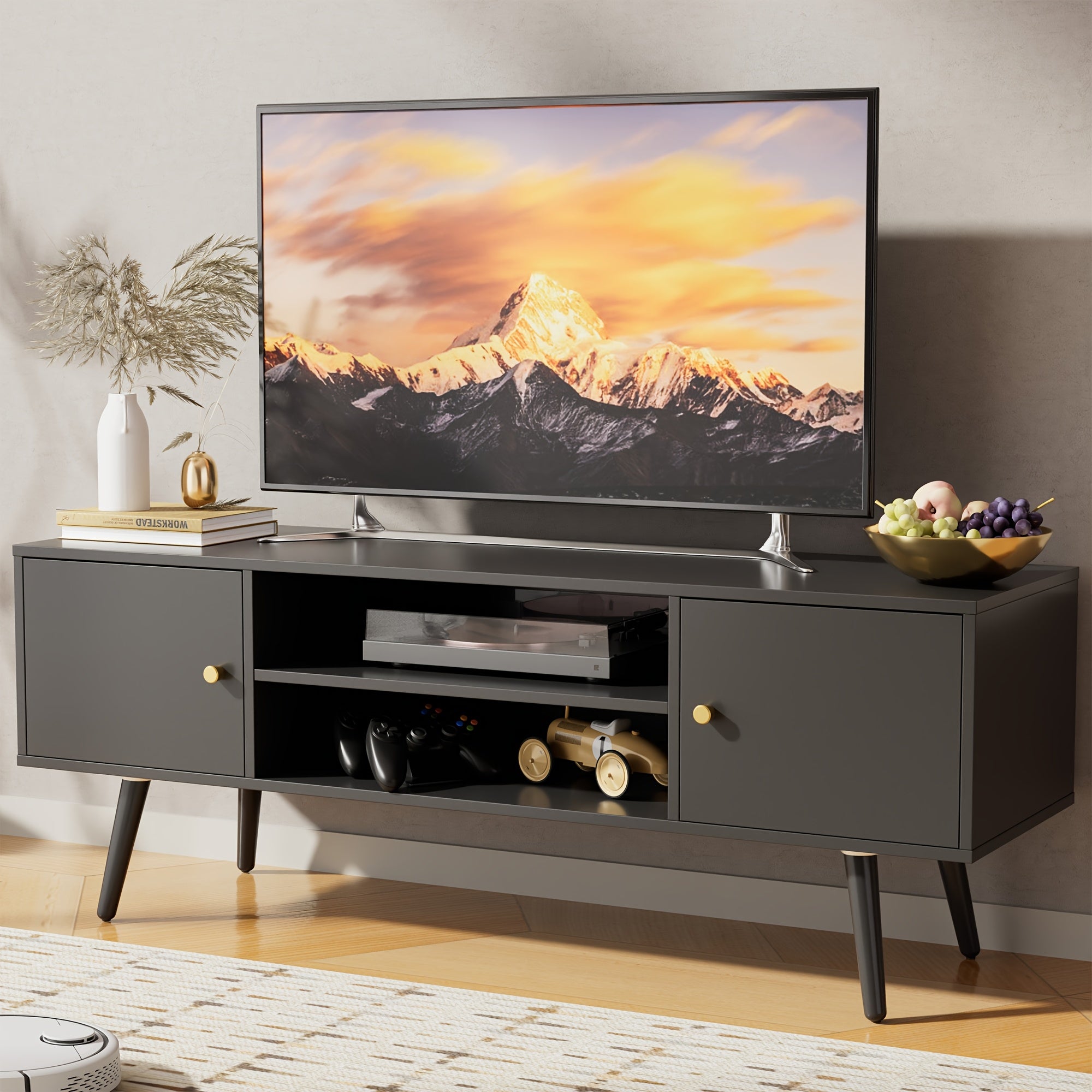 Aurorome 60 Inch Modern TV Stand with Storage, Entertainment Center And Media Console Table