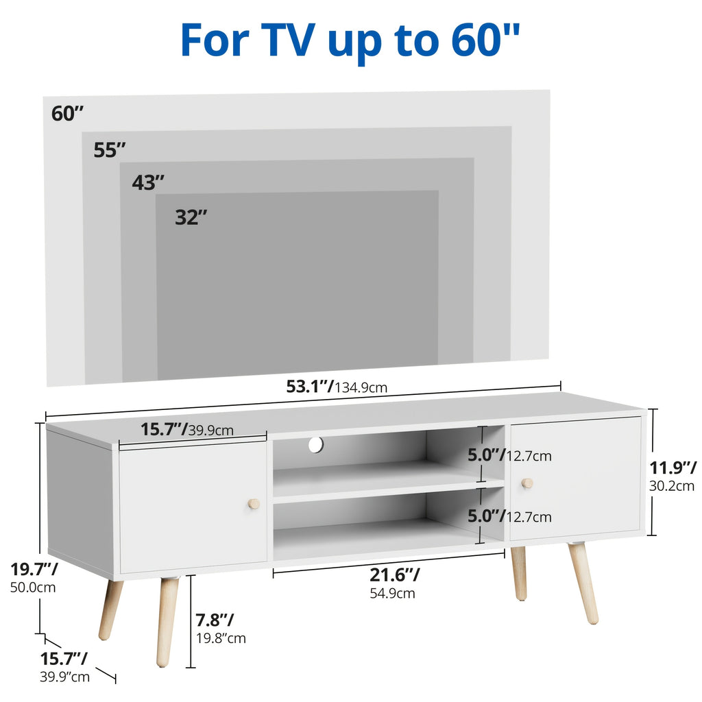 Aurorome 60 Inch Modern TV Stand with Storage, Entertainment Center And Media Console Table