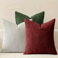 3pcs Bocwre Soft Velvet Bohemian Striped Pillow Covers - Double-Sided Reversible Decorative Cushion Covers with Zipper Closure