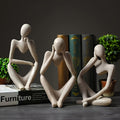 3pcs Abstract Thinker Resin Sculpture Set - Contemporary Art Figurines