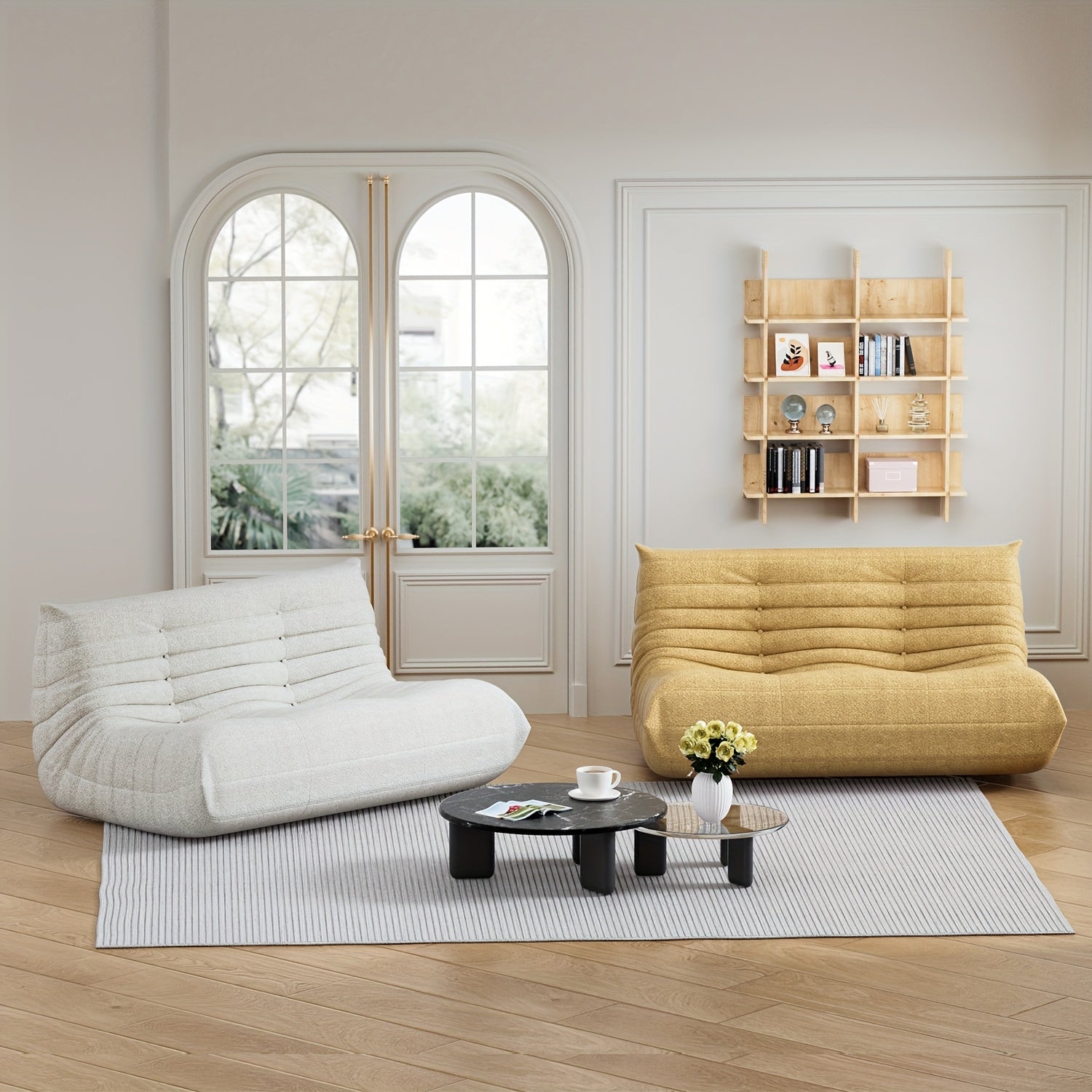 Creative Fireplace Chair, Large Double Sofa, Couple Bean Bag Chair, Sofa That Can Accommodate Two People