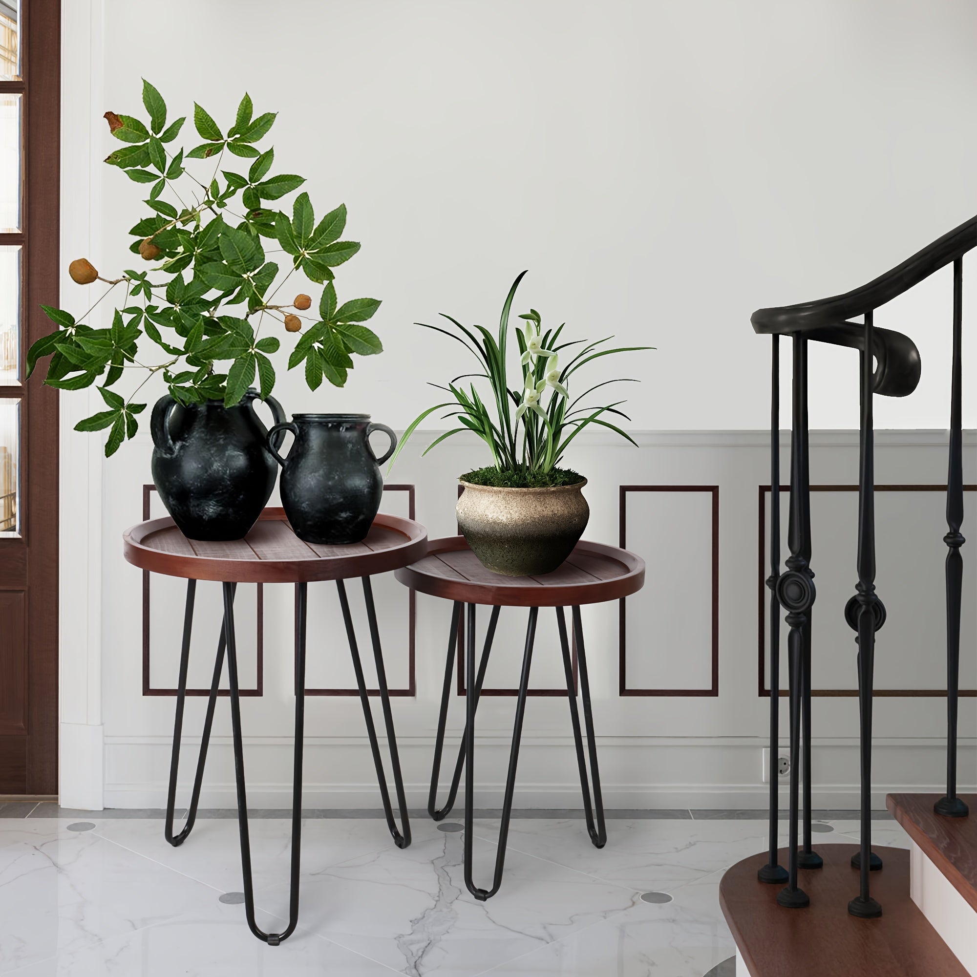 Oakrain Nesting Tables For Living Room, Round Nesting Coffee Table