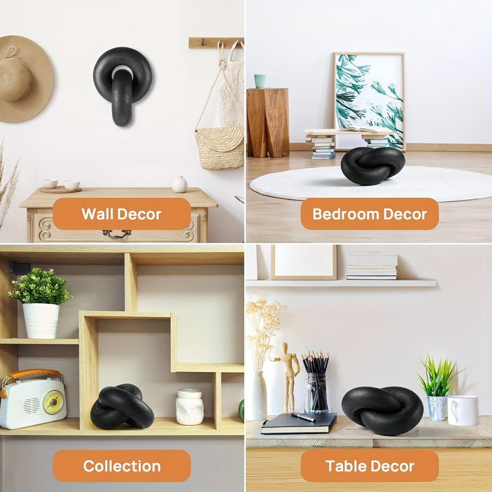 2-Link Wood Chain 2-Link Hand-Carved Wood Chain Link Decor | Boho Rustic Farmhouse Ornament