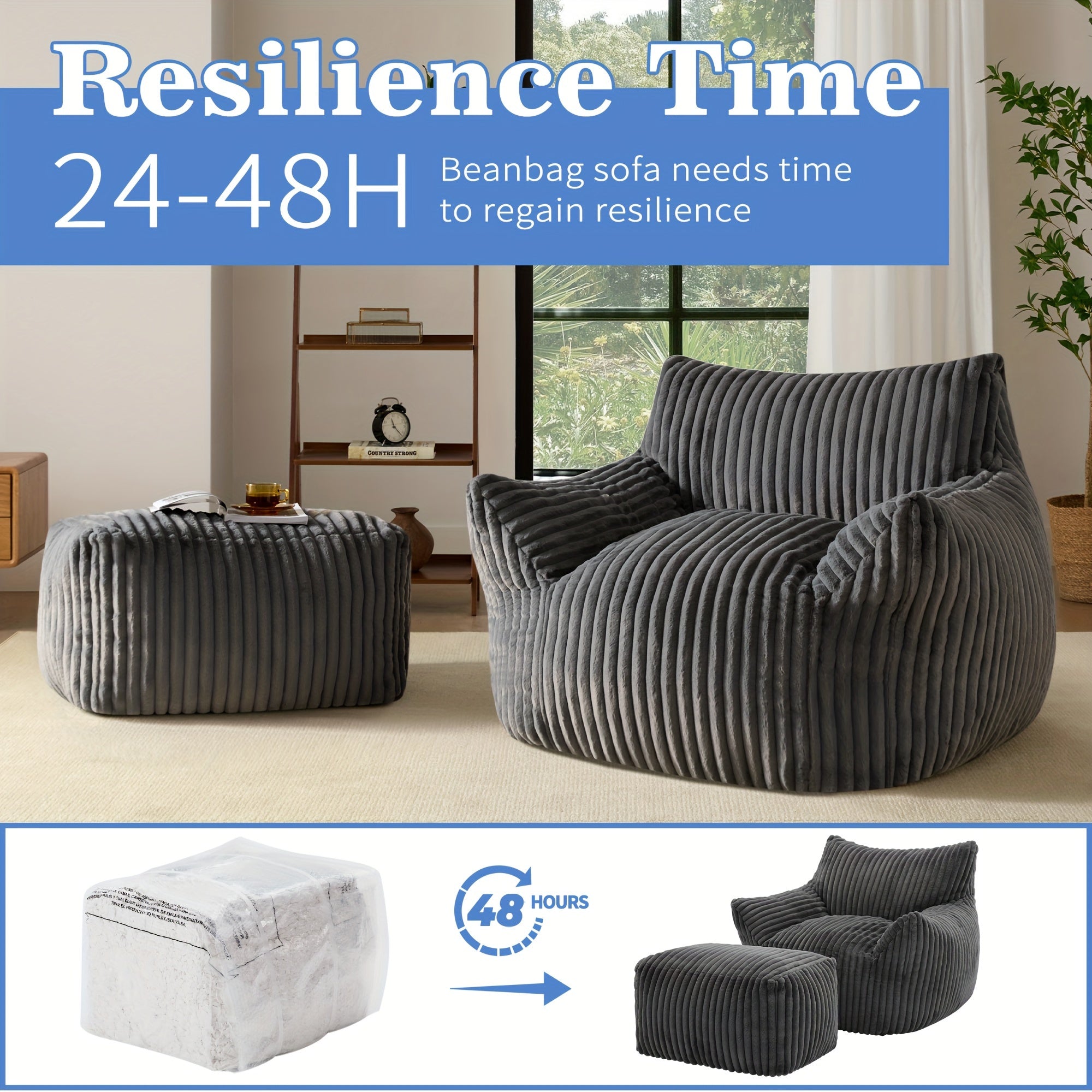 Living&Giving Oversize Bean Bag Sofa, Fireside Chair, Lazy Floor Sofa Couch, Tatami Sofa