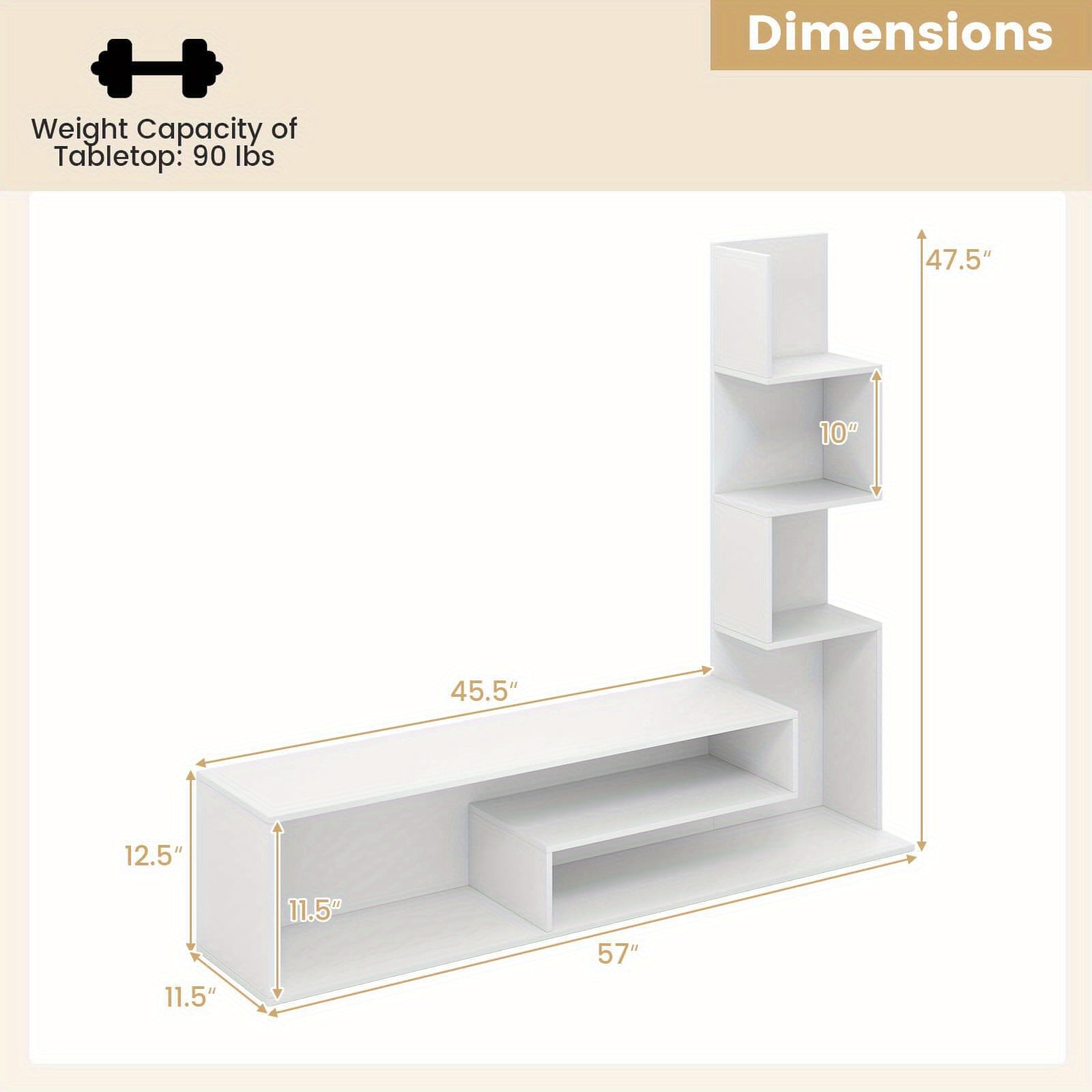 LIFEZEAL 50-Inch TV Stand for Large TVs up to 50\