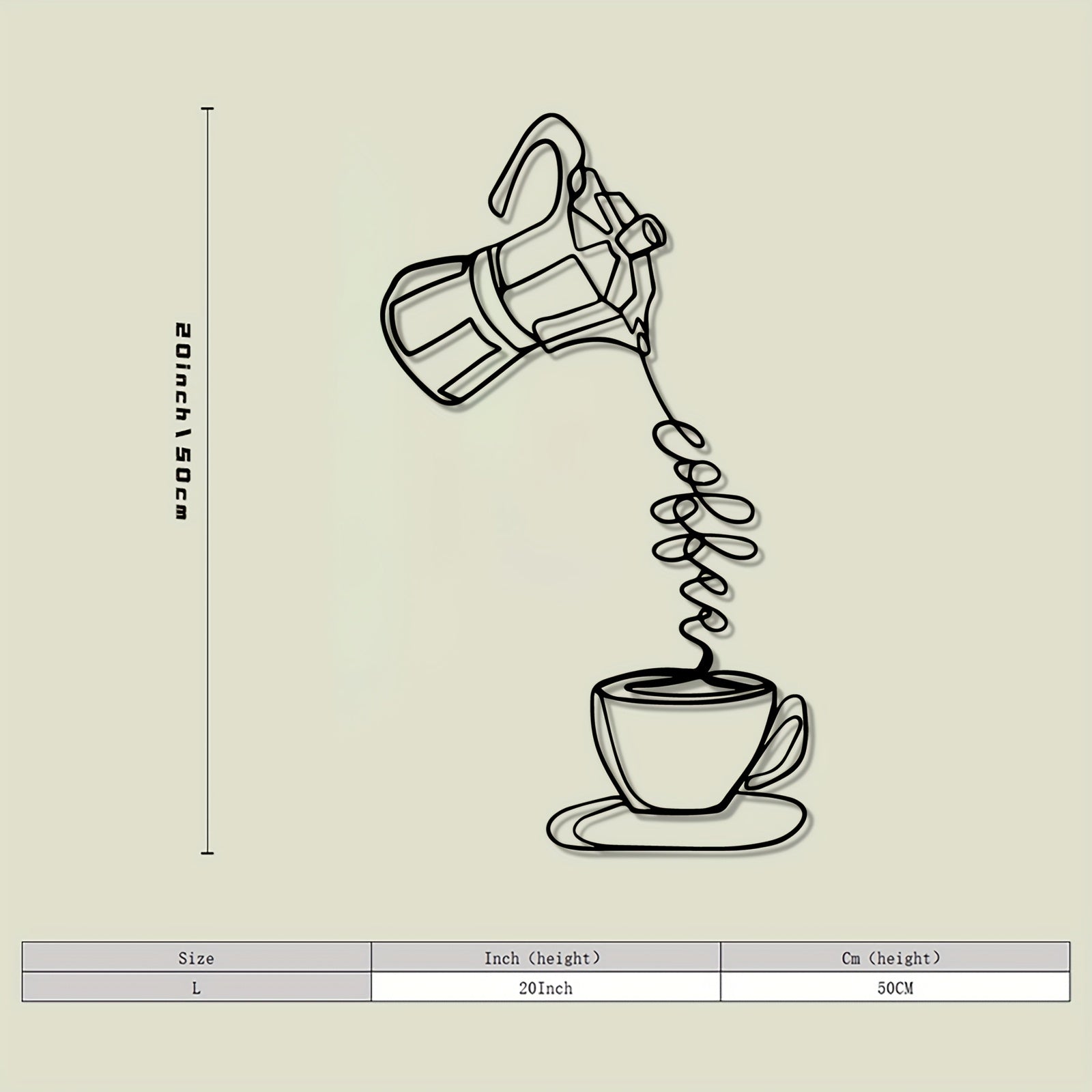 1pc Modern Metal Coffee Wall Art, Modern Metal Coffee Abstract Statue Mural, Perfect for Home & Kitchen