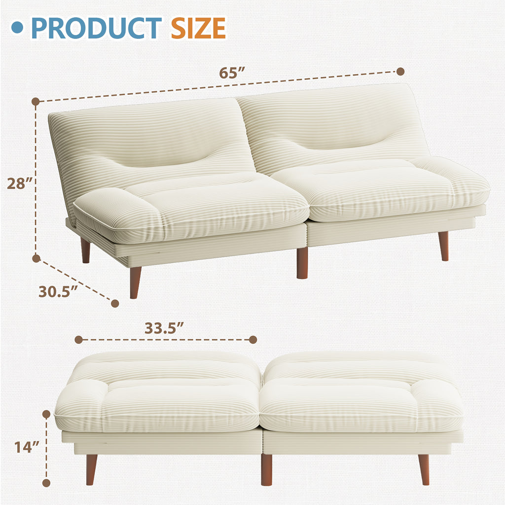 Futon Sofa Multifunctional Folding Sofa Bed With Adjustable Backrest Suitable For Small Home Spaces