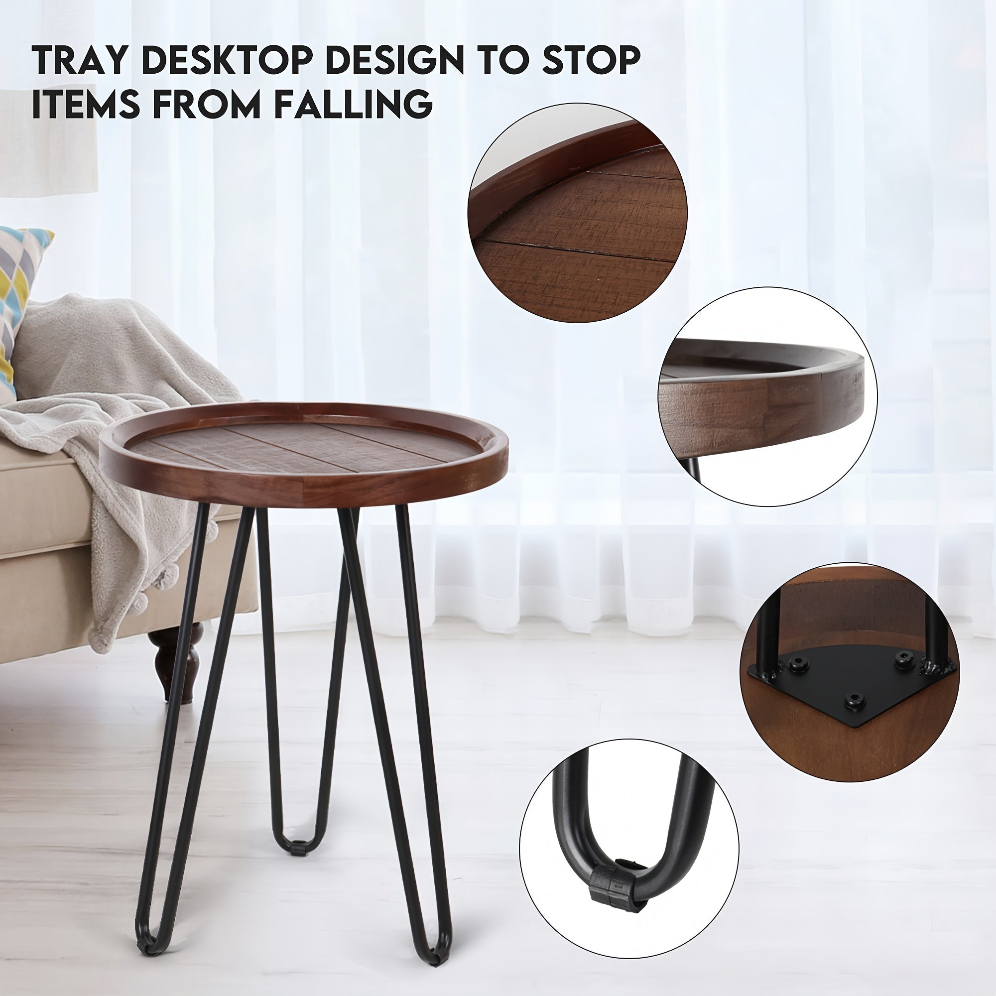 Oakrain Nesting Tables For Living Room, Round Nesting Coffee Table