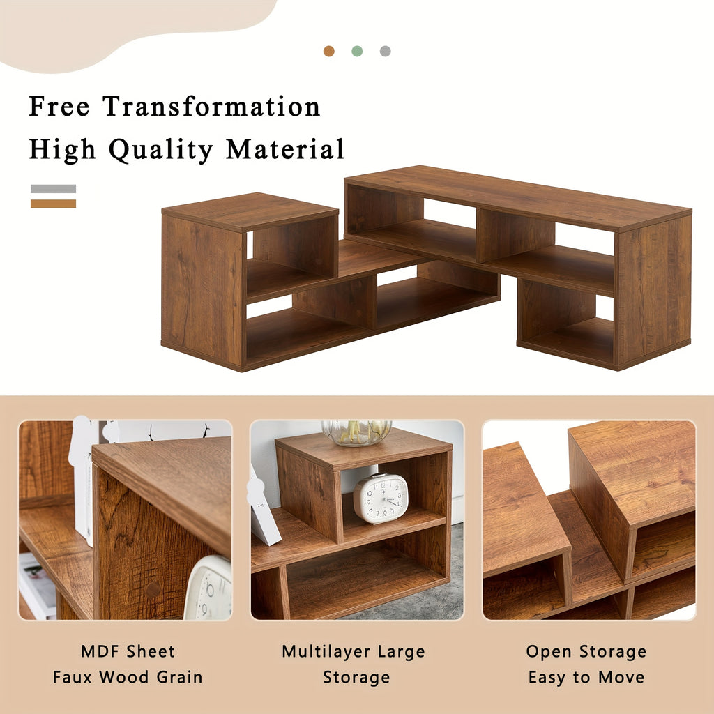 2pcs Deformable Console TV Stand, Free Combination Entertainment Center For 47 To 70 Inch TV