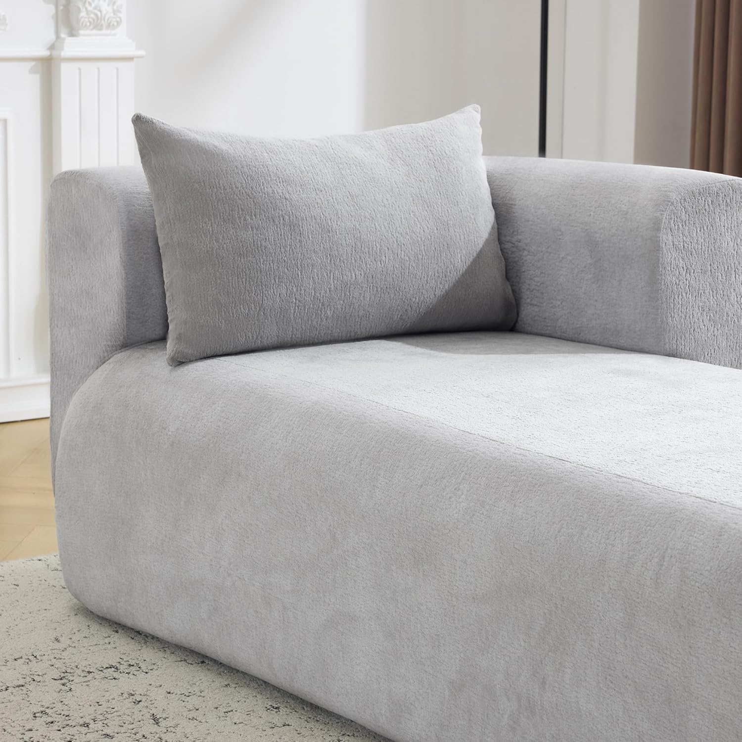 Bezseller Modern Classic Boucle Sofa Recliner Chair with Plush Cushions & Pillows - Soft Chenille Fabric Upholstery