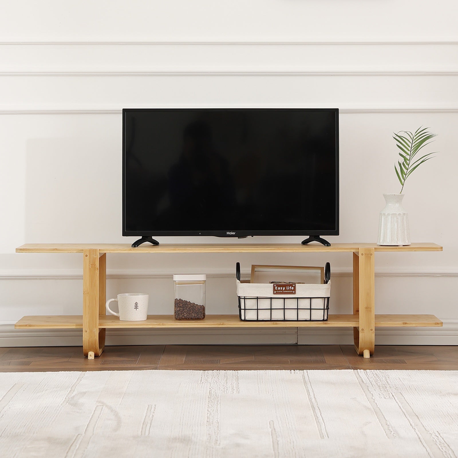 Modern Bamboo TV Stand Furlide Mid Century Modern Bamboo TV Stand For Up To 65''