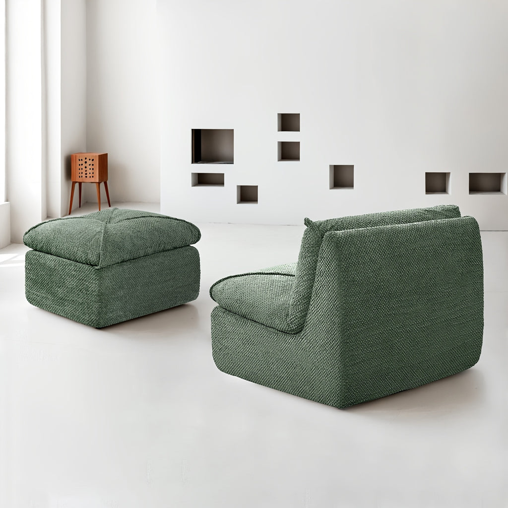 KERDOM 35.4'' Wide Armless Leisure Sofa, Breathable -linen Fabric