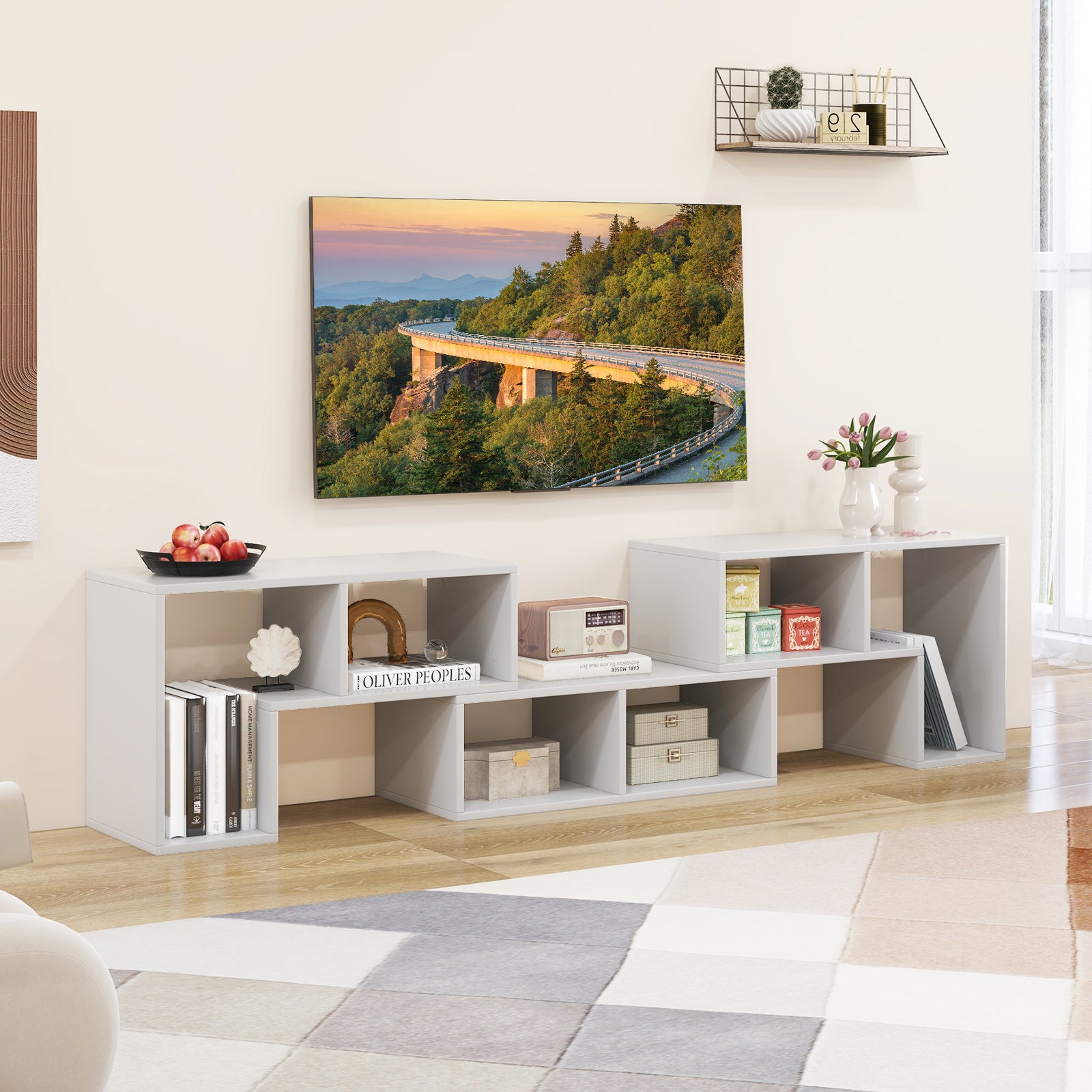 GIANTEX 3pcs Convertible TV Stand for Up to 65\