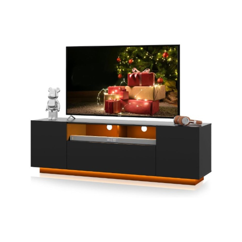 TV Stand For 65 Inch TV, Modern Entertainment Center With LED Light, 58\