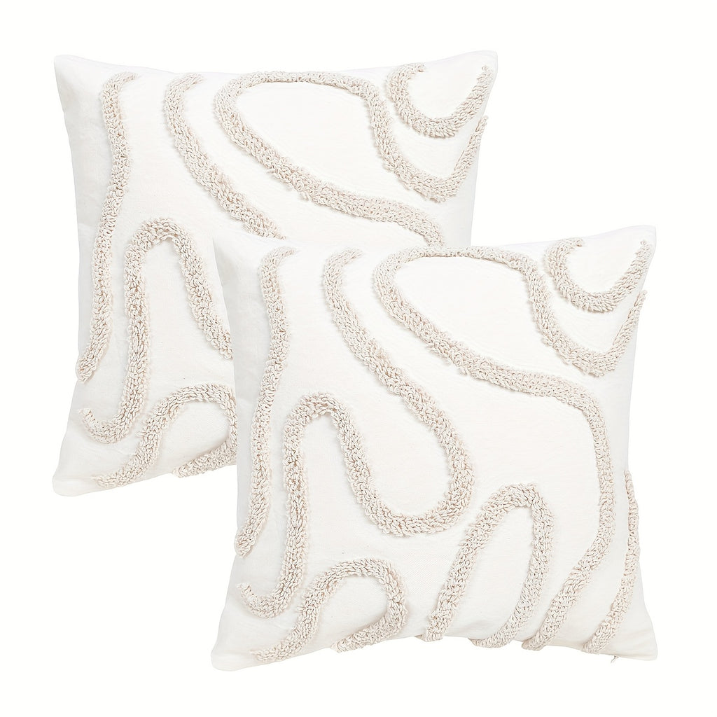 Boho Throw Pillow Covers Decorative Pillow Cases Embroidery Geometric Pattern Cushion Covers