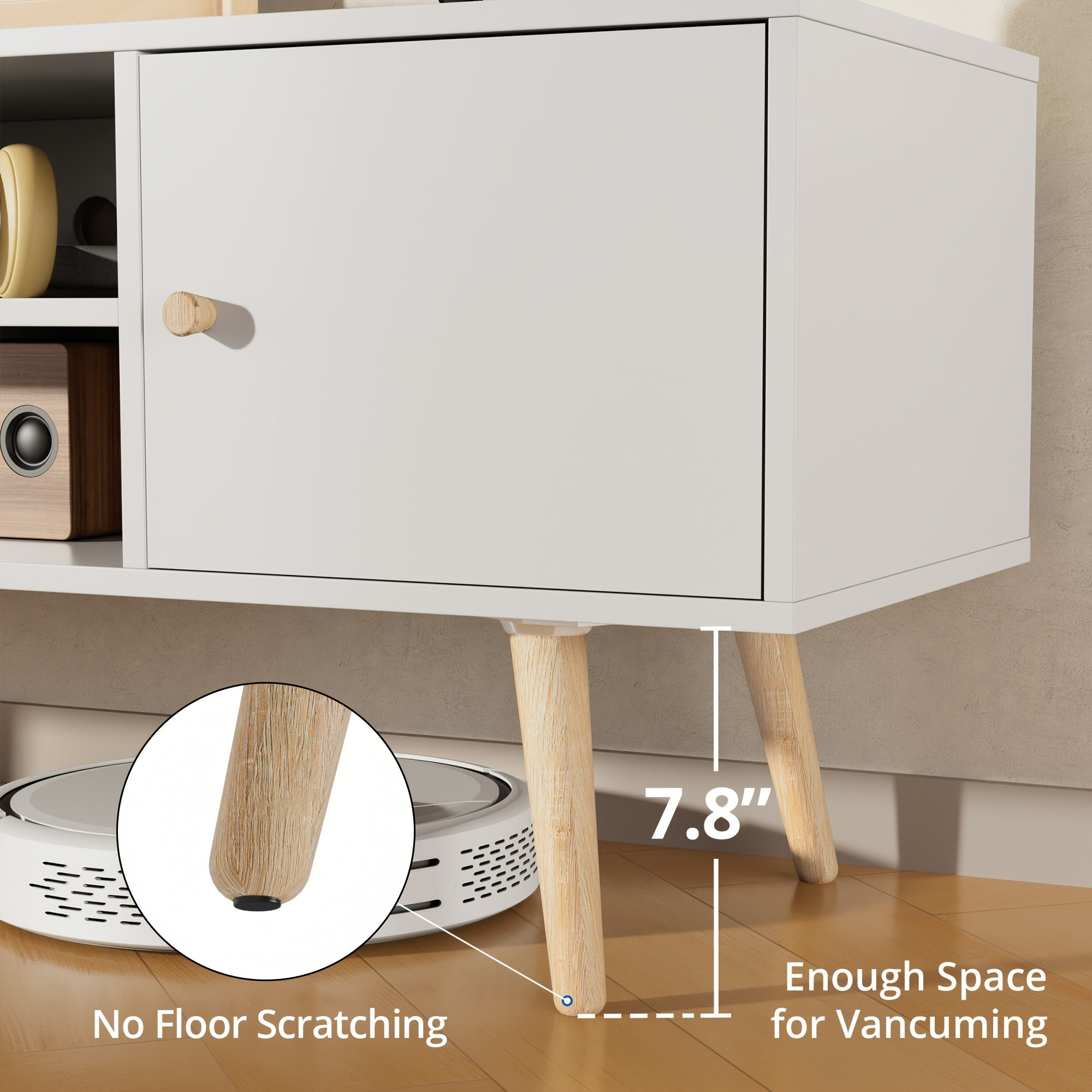 Aurorome 60 Inch Modern TV Stand with Storage, Entertainment Center And Media Console Table