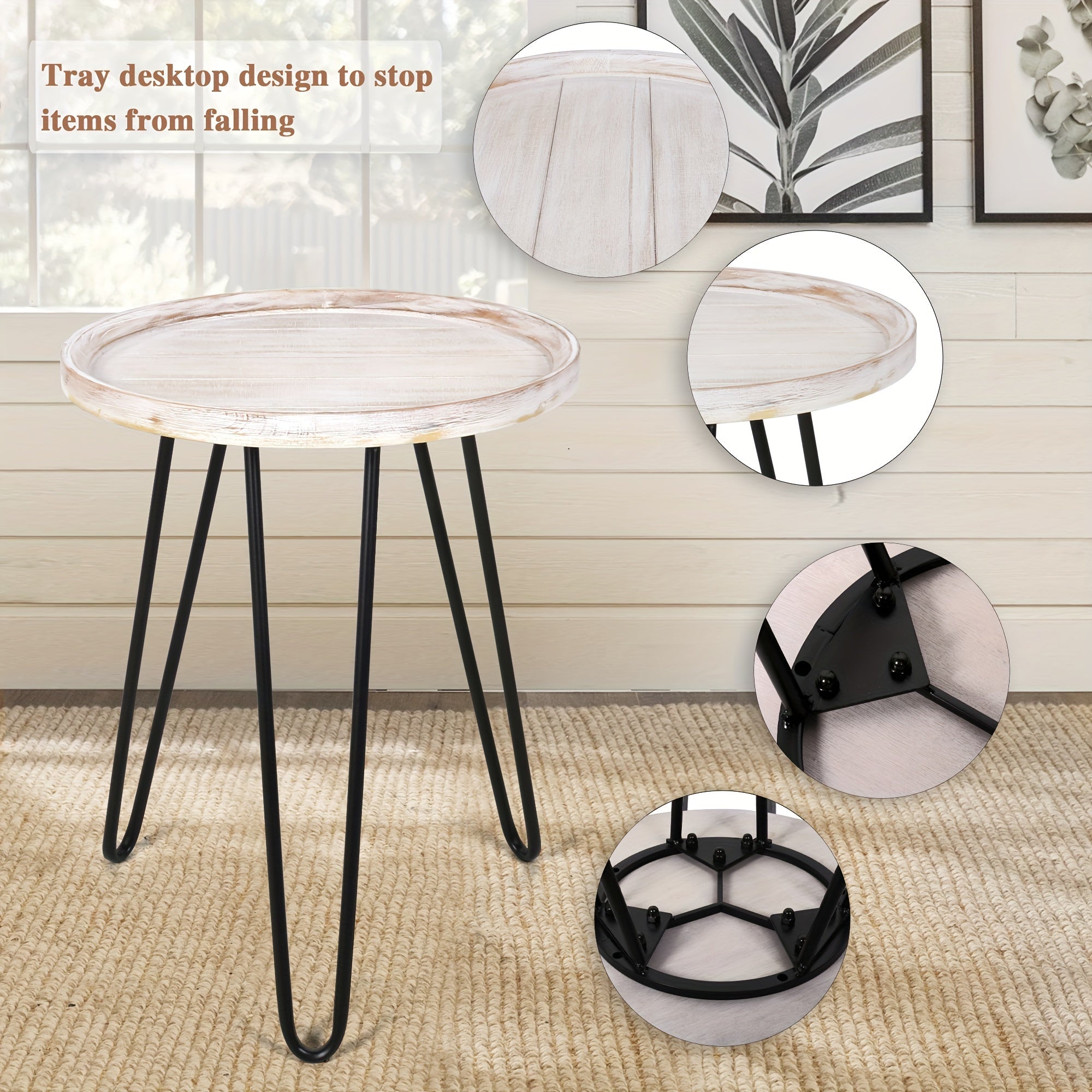 Oakrain Nesting Tables For Living Room, Round Nesting Coffee Table
