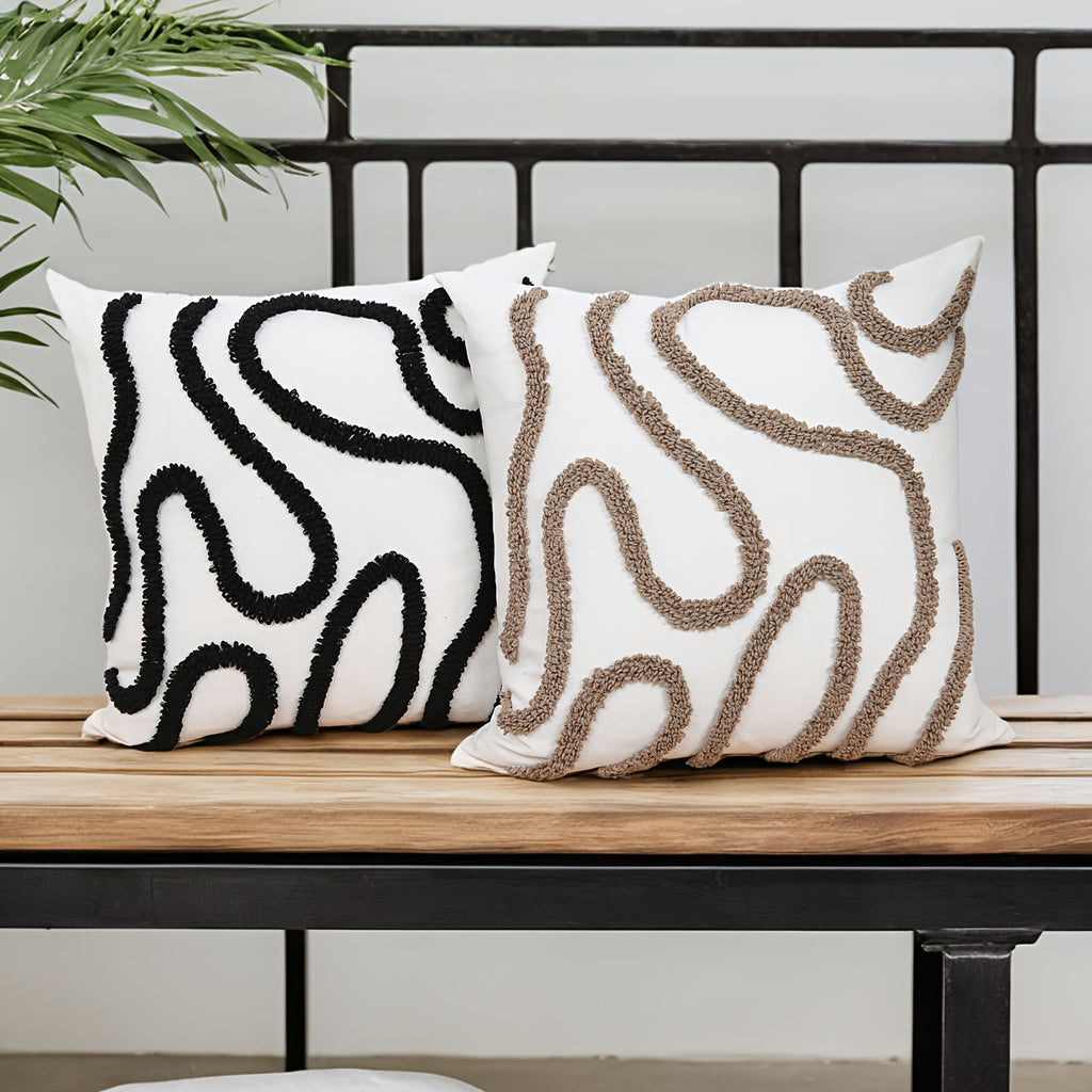 Boho Throw Pillow Covers Decorative Pillow Cases Embroidery Geometric Pattern Cushion Covers