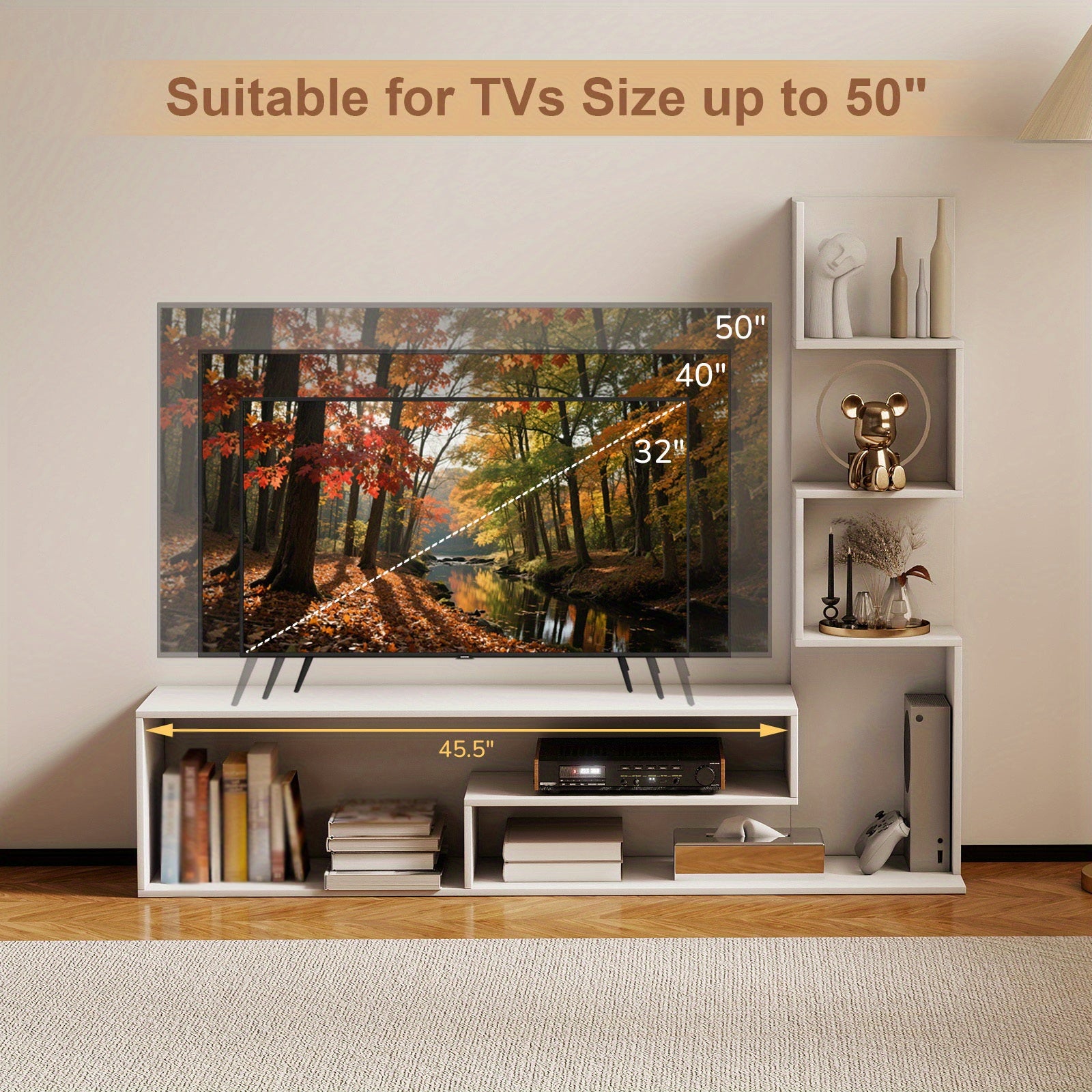 LIFEZEAL 50-Inch TV Stand for Large TVs up to 50\
