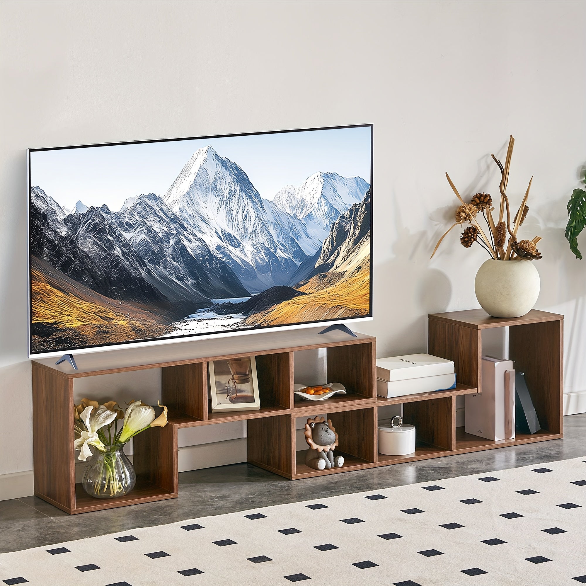 2pcs Deformable Console TV Stand, Free Combination Entertainment Center For 47 To 70 Inch TV