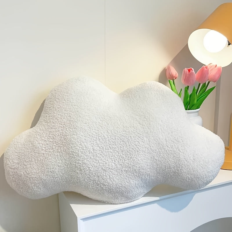 1pc Extra-Soft Plush Cloud-Shaped Throw Pillow - Fluffy Cushion for Couch, Bed