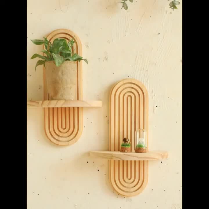 2pcs Wooden Wall Shelves, Large Decorative Wall Shelves, Exquisite Storage Shelves, Tray Shelves