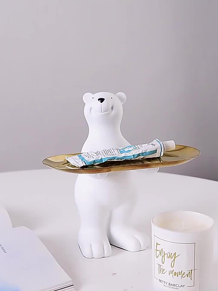 1pc\u002FHigh-end White Polar Bear Storage Ornament, Multiple Styles, Can Only Hold Lightweight Items
