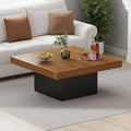 35 Inch Modern Square Coffee Table with White Top & Metal Frame - Heavy-Duty Low-Maintenance Surface