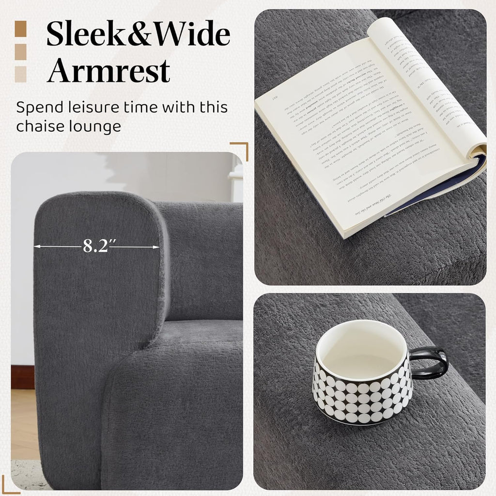 Bezseller Modern Classic Boucle Sofa Recliner Chair with Plush Cushions & Pillows - Soft Chenille Fabric Upholstery