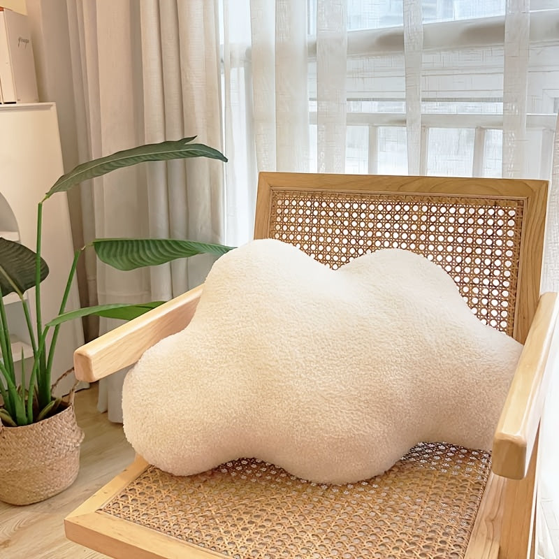 1pc Extra-Soft Plush Cloud-Shaped Throw Pillow - Fluffy Cushion for Couch, Bed