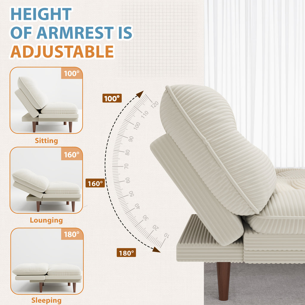 Futon Sofa Multifunctional Folding Sofa Bed With Adjustable Backrest Suitable For Small Home Spaces