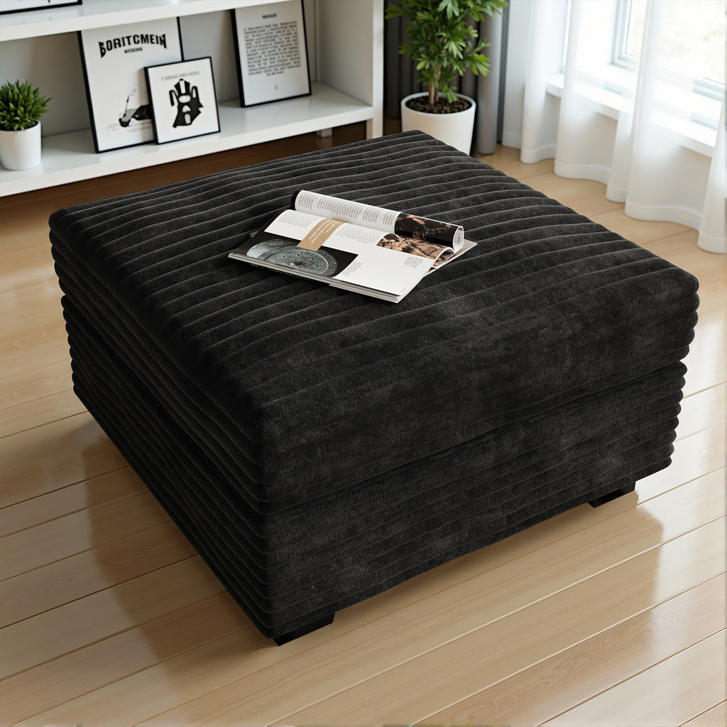 Living Room Sectional Sofa for Large Space, Deep Seat Modular Couch with A Single Rocking Sofa Chair