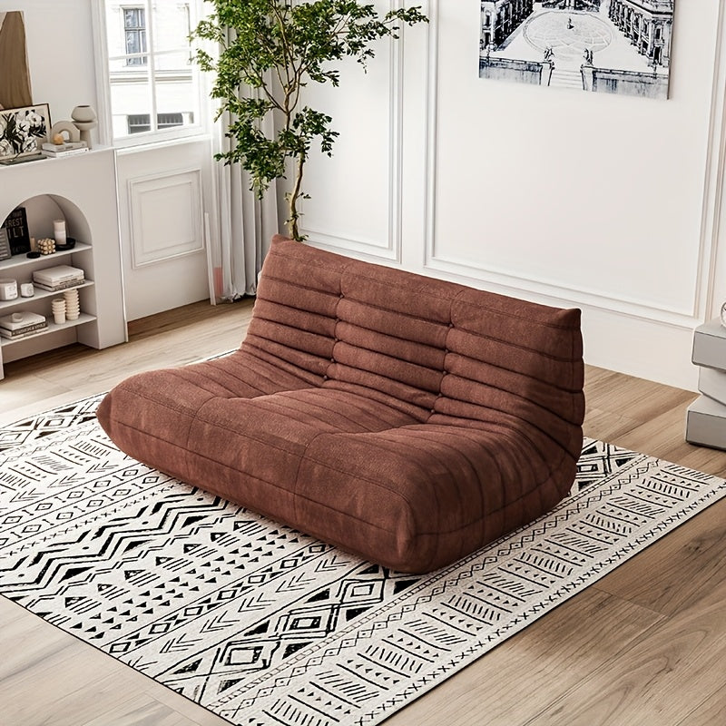 Modern Couple Sofa Teddy Velvet Compressed Sofa, Double Cushion Sofa, Lazy Sofa, Multi-purpose