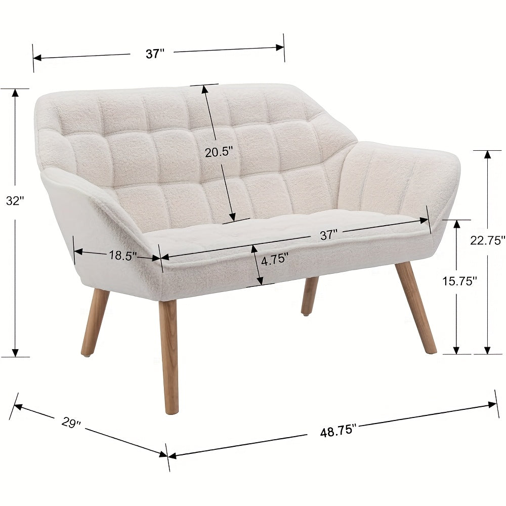 1pc Guyou Small Loveseat for Bedroom 2-Seat Mini Sofa Couch with Wingback